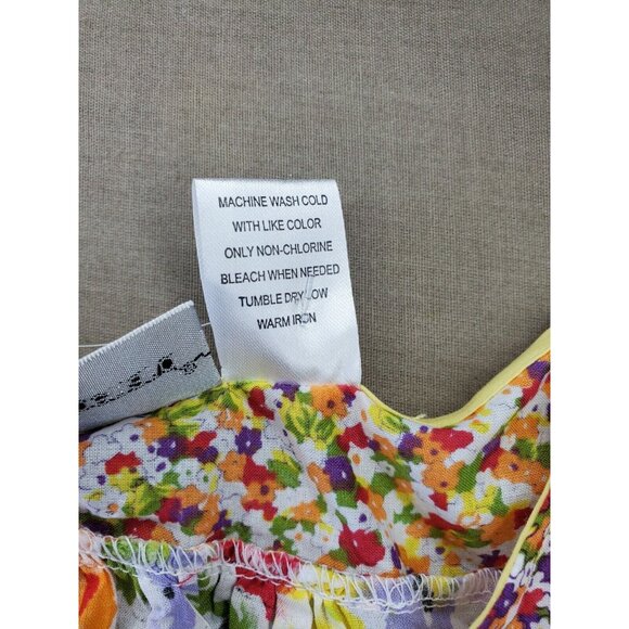 Harve Benard Small Cotton Floral Flare Hem Multicolored Elegant Top - Picture 10 of 10